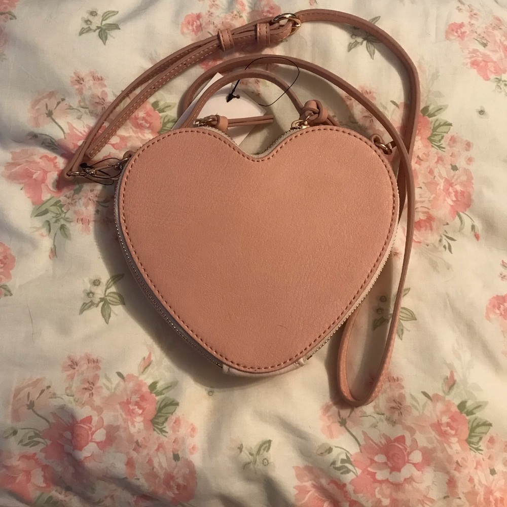 Lauren Conrad Dusty Pink Heart Crossbody Bag